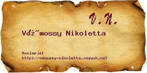 Vámossy Nikoletta névjegykártya